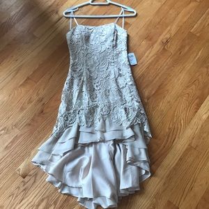 NWT lace dress 3 4 champagne prom strapless New